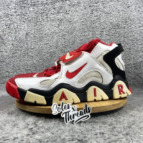 Nike Air Barrage Mid White University Red Black Size 11 Men Sneakers AT7847-102